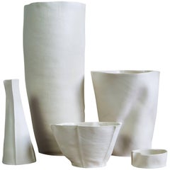 Set of Five Kawa Porcelain Pieces, in stock