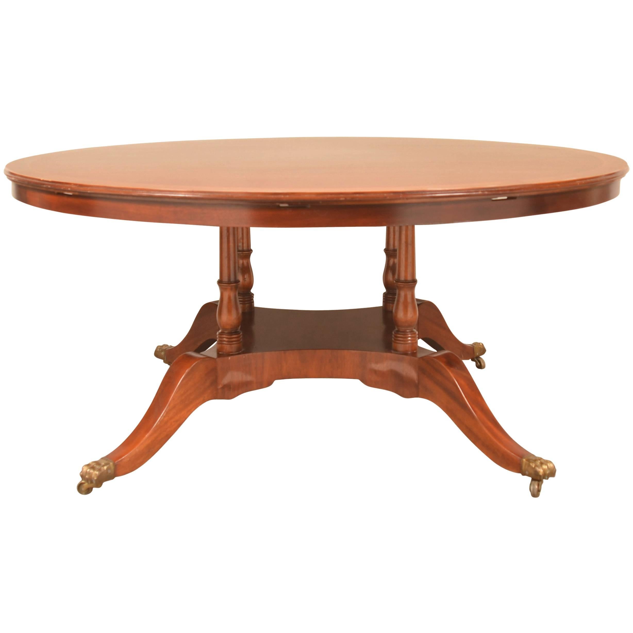 Regency Style Expanding Round Dining Table For Sale