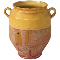 French 19th Century Provençal Confit Pot with Two Handles