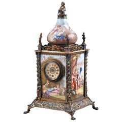 Viennese Enamel Mantel Clock 