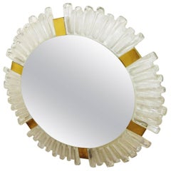 Kalmar Backlit Ice Glass Round Mirror