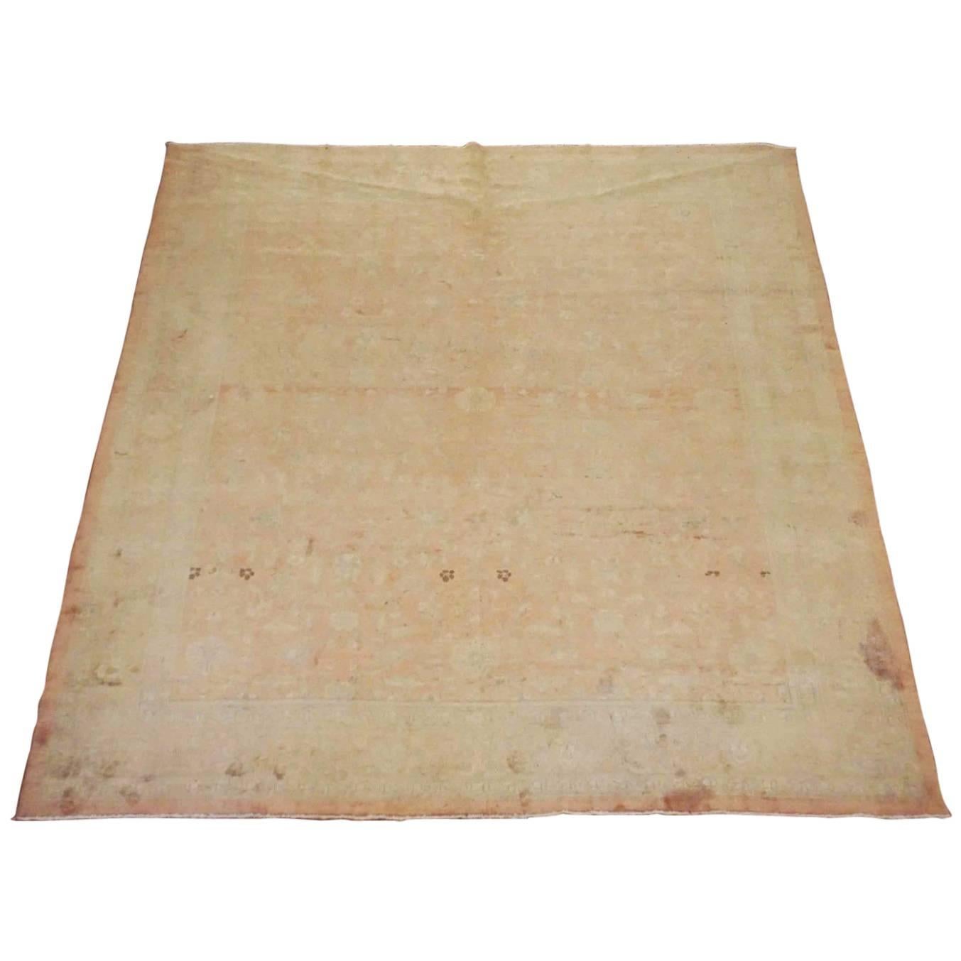 Dusty-Rose Antique Indian Rug, circa 1900 For Sale