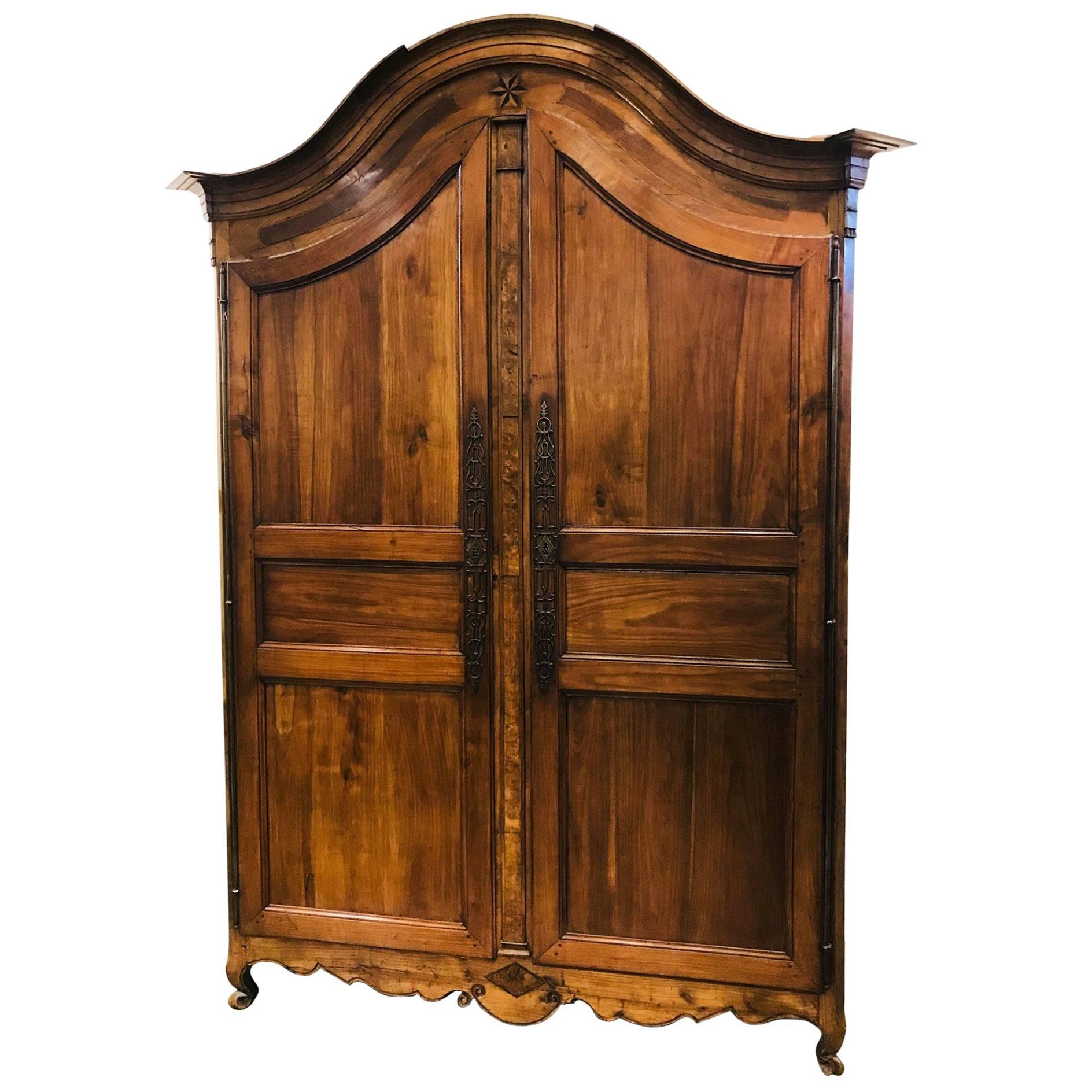 Antique French Cherrywood Two-Door Armoire, circa 1830