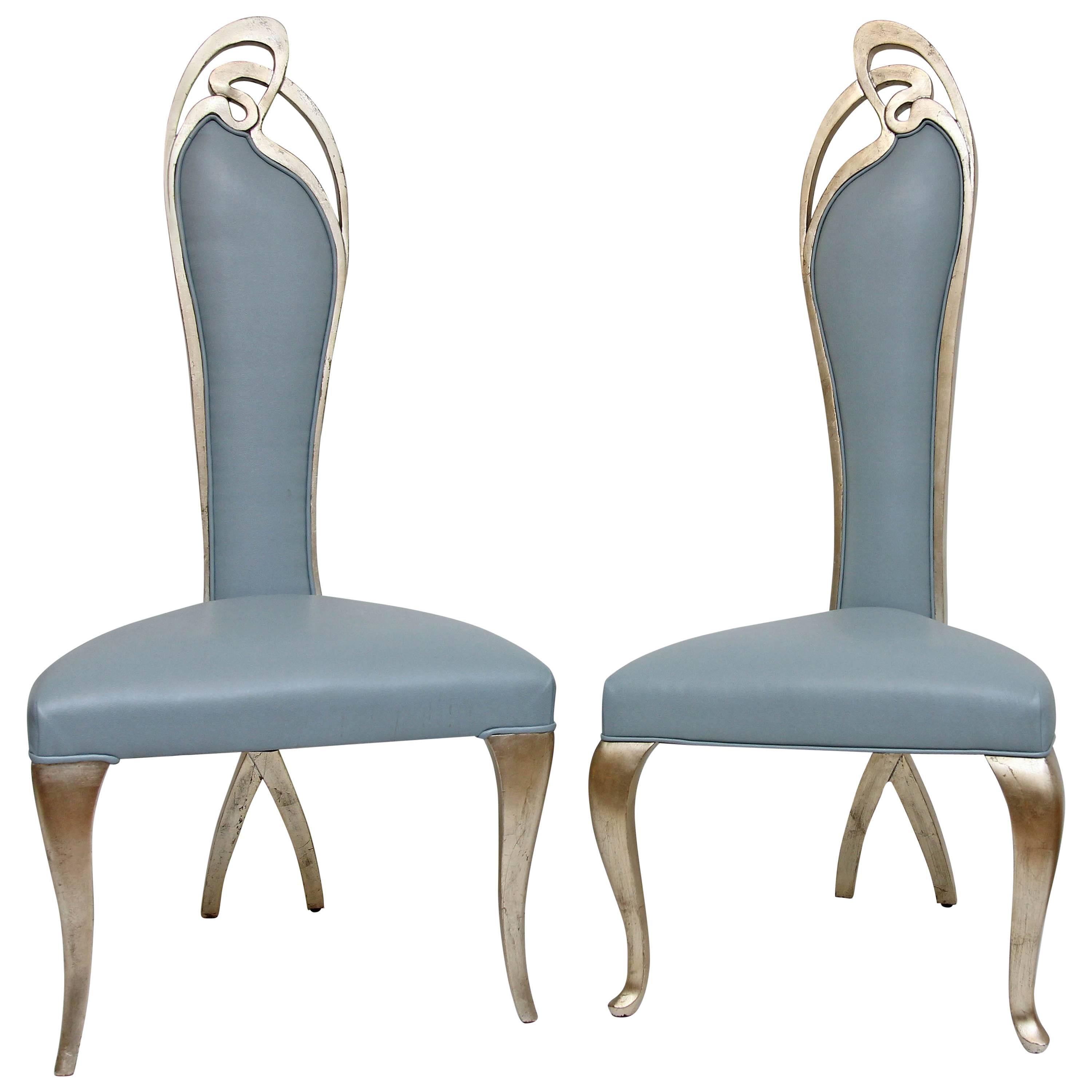 Pair of Modernist Giltwood Chairs