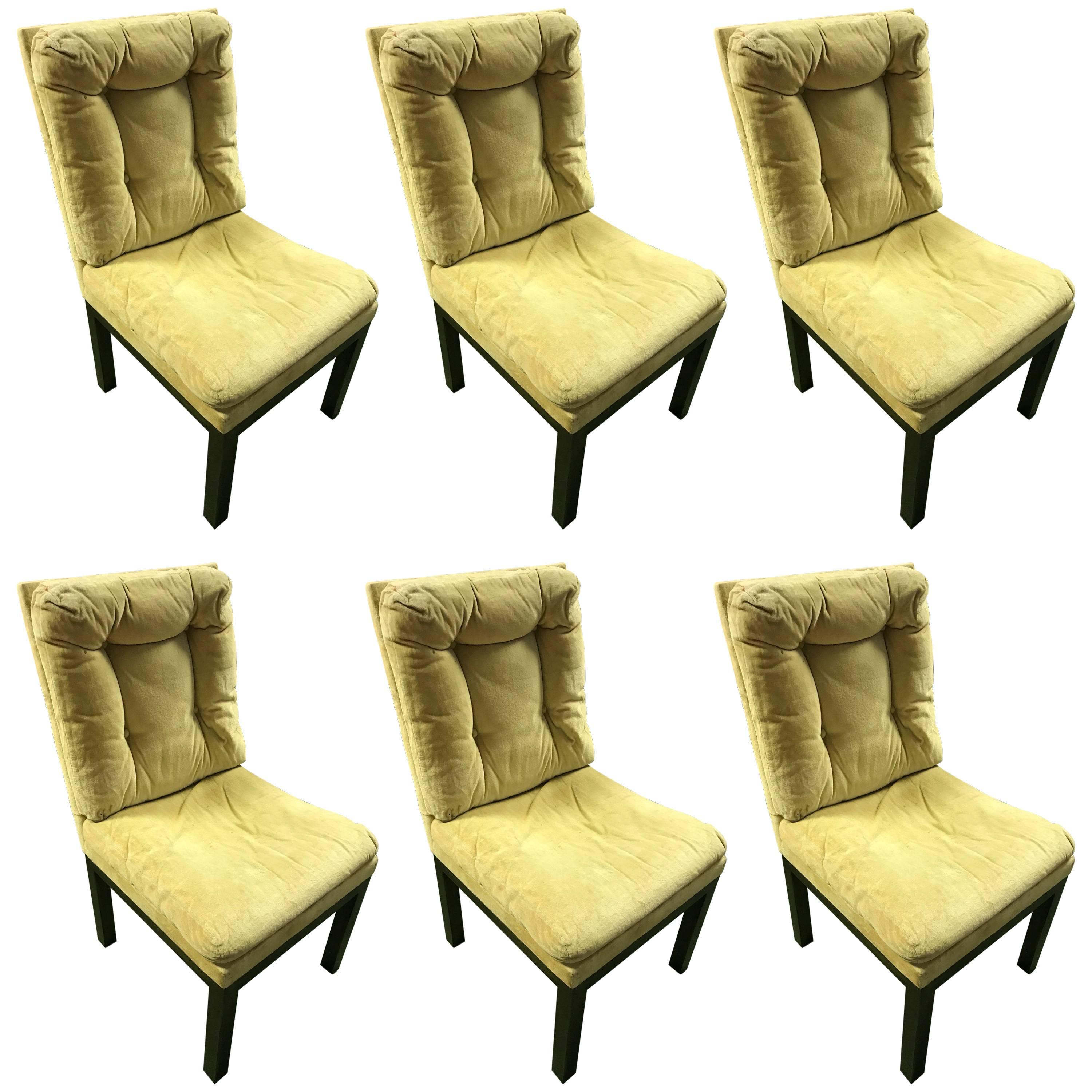 Milo Baughman Set of Six Dinning Chairs For Sale