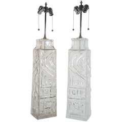 Retro Geoffrey Baxter Monumental Glass Lamps