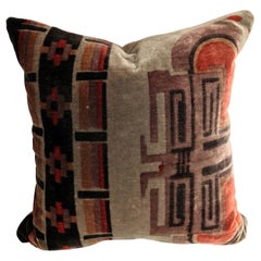 Custom Pillow Cut from an Amsterdam School Textile, Netherlands, 1915-1927