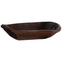 Very Large Antique Wooden Bowl, France, 19th Century