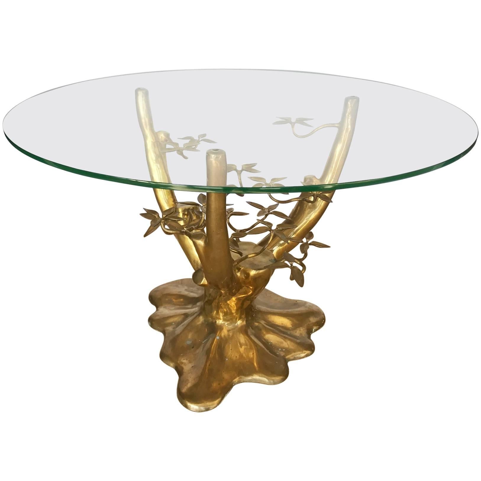 Brass Tree Form Gueridon Centre Table