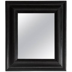 Flemish Ebonized Baroque Ripple Molded Combination Profile Mirror