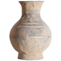 Used Unglazed Han Dynasty Vase with Decorations