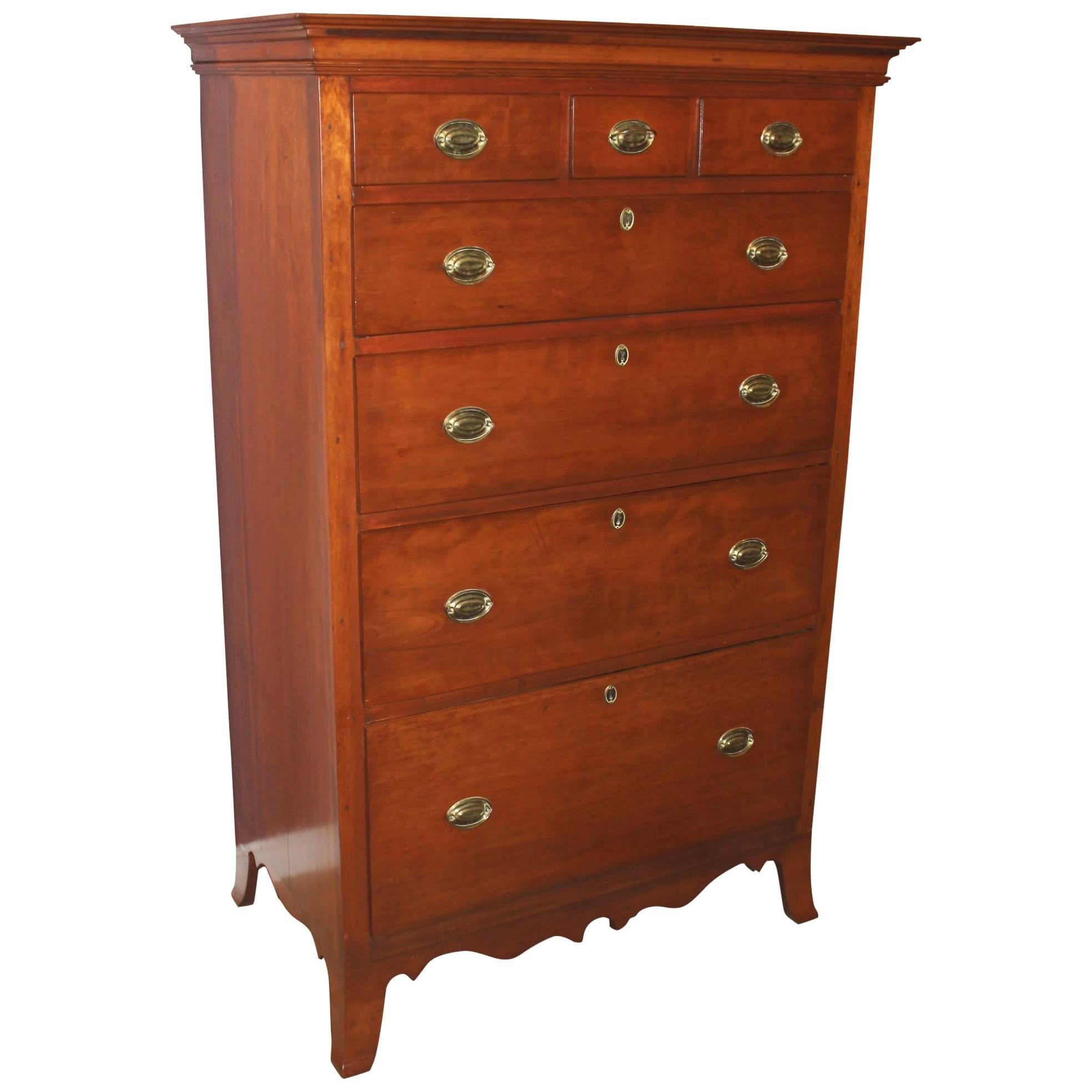18th Century Pennsylvania Cherry Tall Chest with Great Proportions
