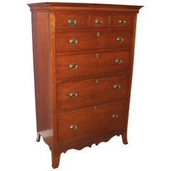 18th Century Pennsylvania Cherry Tall Chest with Great Proportions