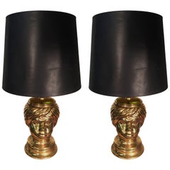 Vintage Piero Fornasetti, Pair of Table Lamp in Céramic