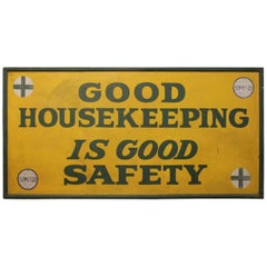 1930s Hand-Painted Factory Wood Sign "Good Housekeeping"