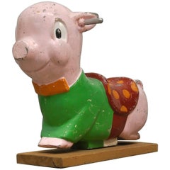 Gametime "Porky Pig" Playground Ride, Cast Aluminium, 1950s