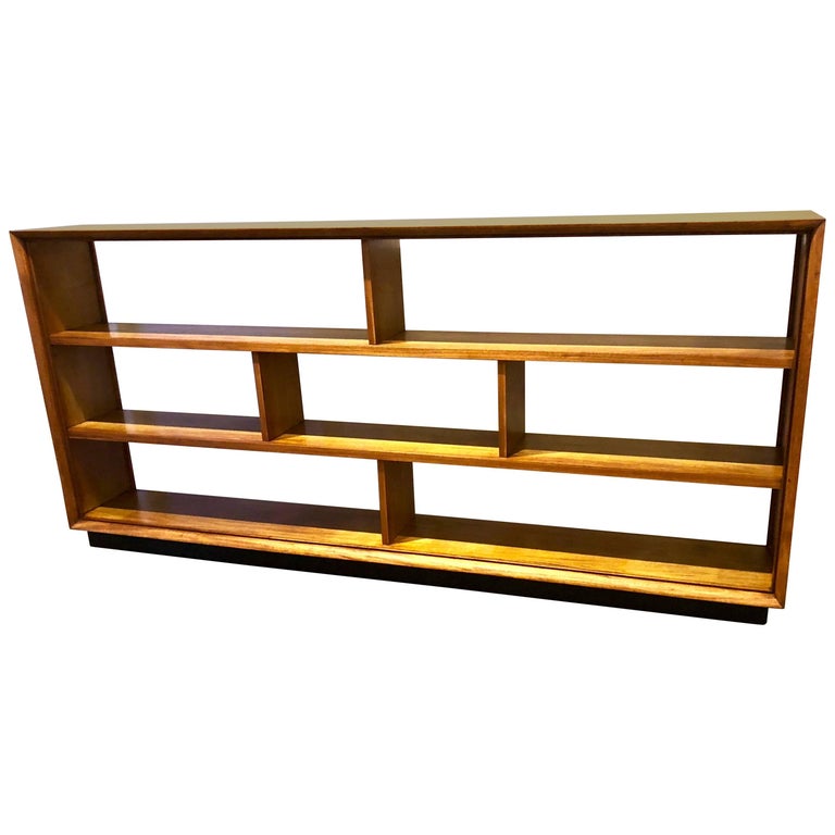 Striking ‘X’ Long and Low MidCentury Modern American Mahogany Bookcase