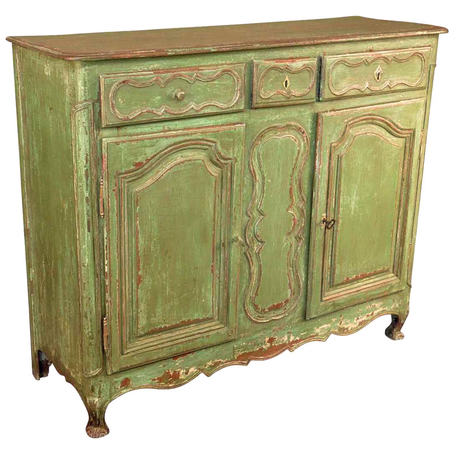 French Provencal 18th Century Buffet in Painted Wood