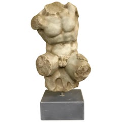 19th Century Torso Belvedere Italian Sculpture in Marble