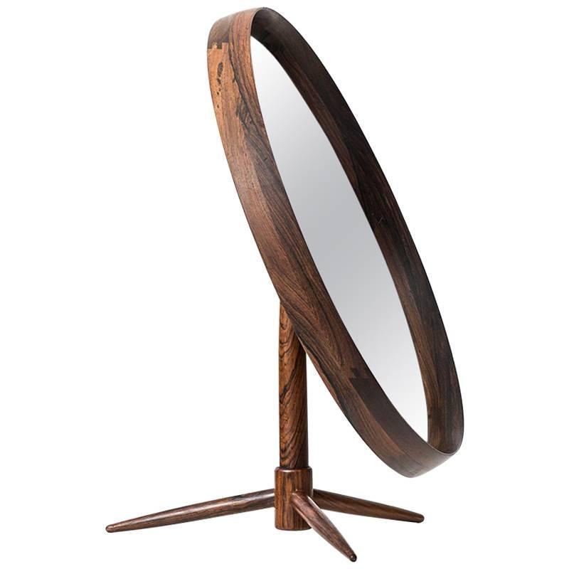 Table Mirror in Rosewood Produced in Denmark For Sale
