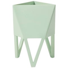 Deca Planter in Pastel Green Steel, Large, by Force/Collide