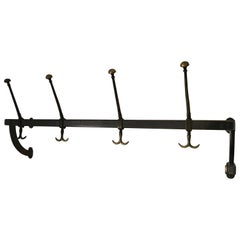 Italian or French Brass Art Nouveau Jugendstil Hat and Coat Rack, 1920