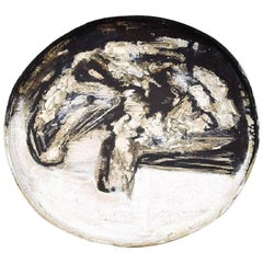 Jeppe Hagedorn-Olsen. Large Wall Plaque / Dish in Ceramic, Abstract Motif
