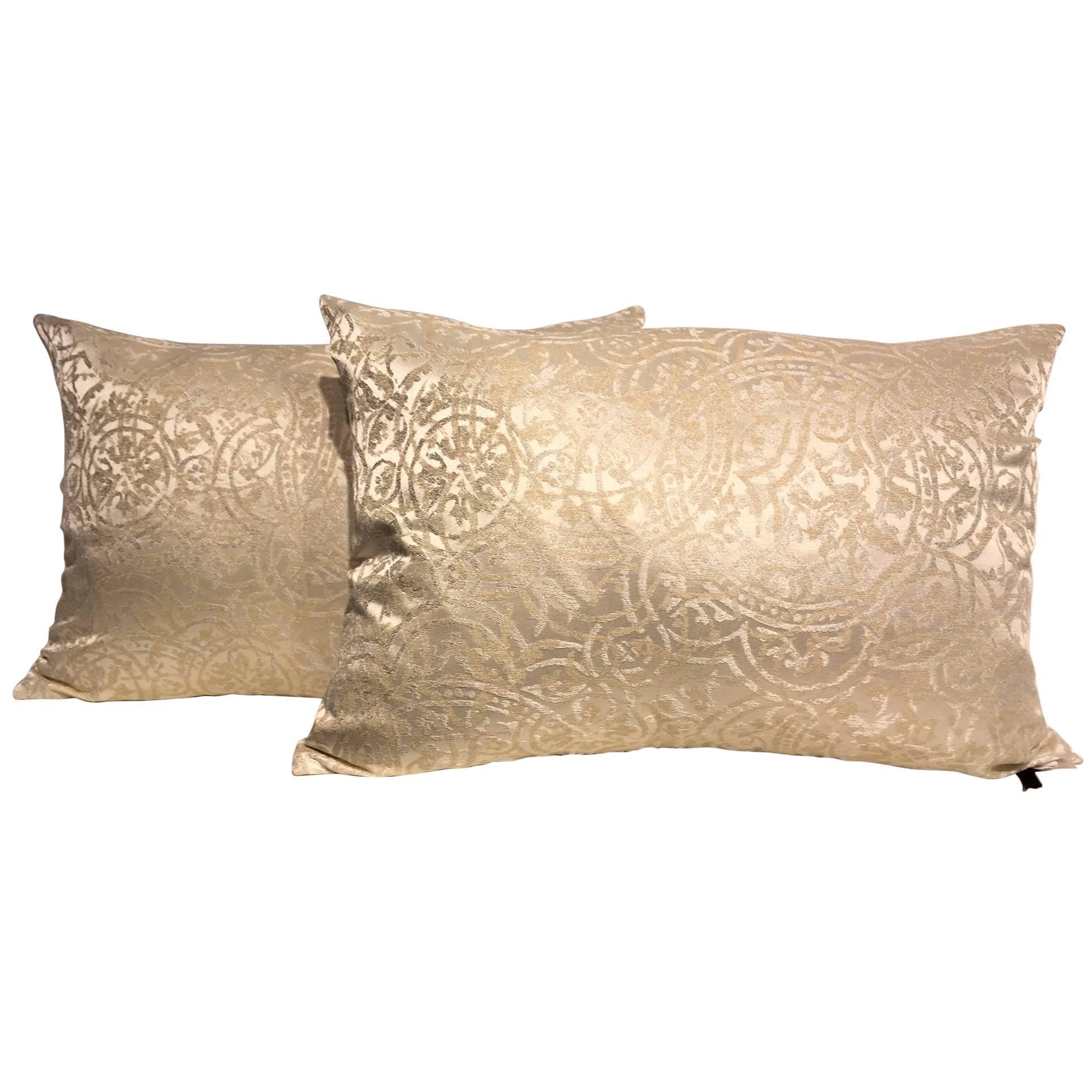 gold silk pillows