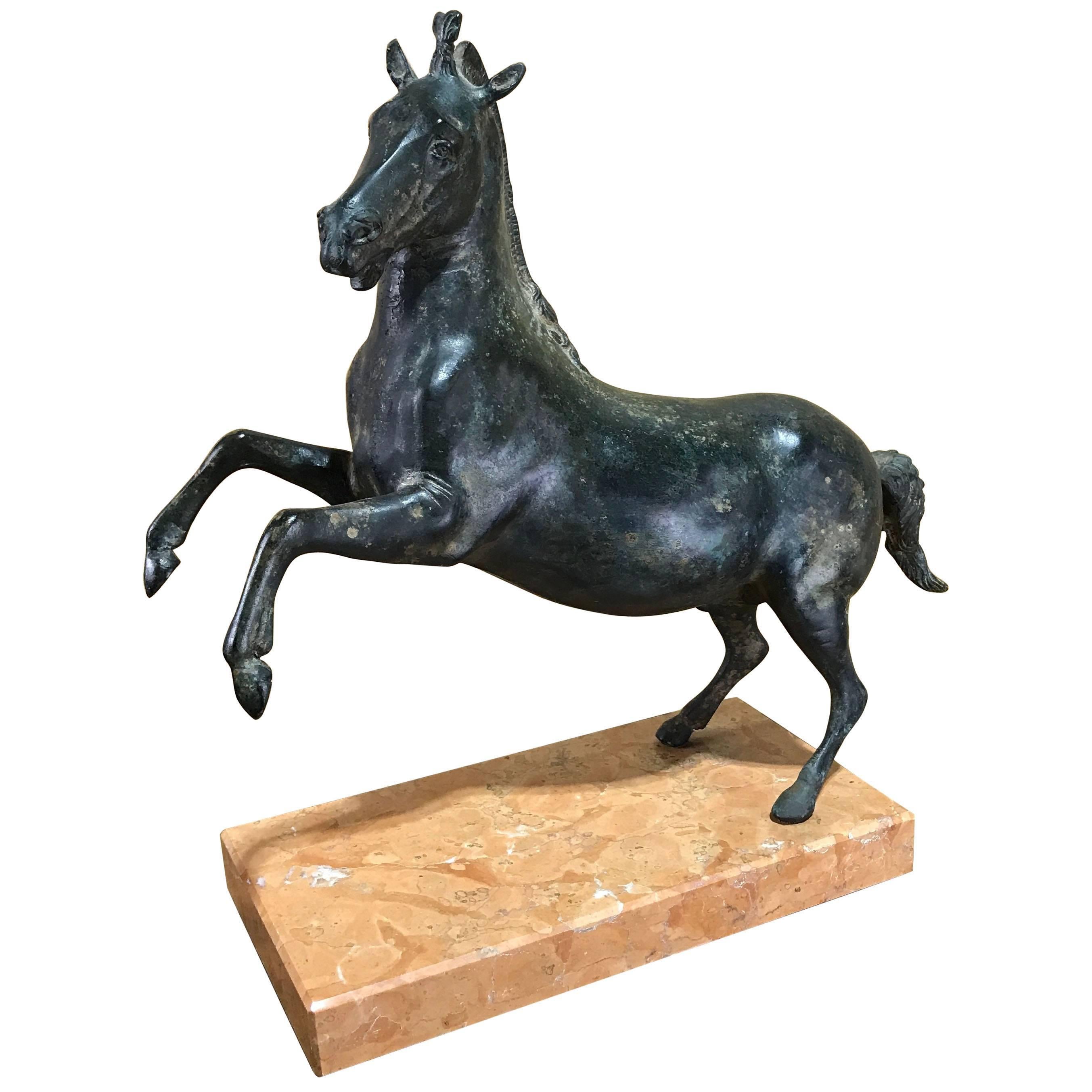 Grand Tour Bronze Sculpture of a Rearing Horse For Sale