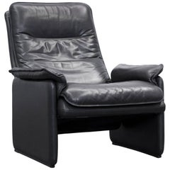 De Sede Designer Armchair Leather Aubergine Black Oneseater Couch, Modern