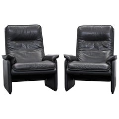De Sede Designer Armchair Leather Aubergine Black One Seat Couch Modern