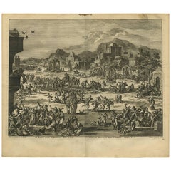 Antiker Bibeldruck „ Slaughter of the Innocents“ von J. Luyken, 1743