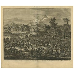 Antique Bible Print Jesus Entered Jerusalem on a Donkey by J. Luyken, 1743