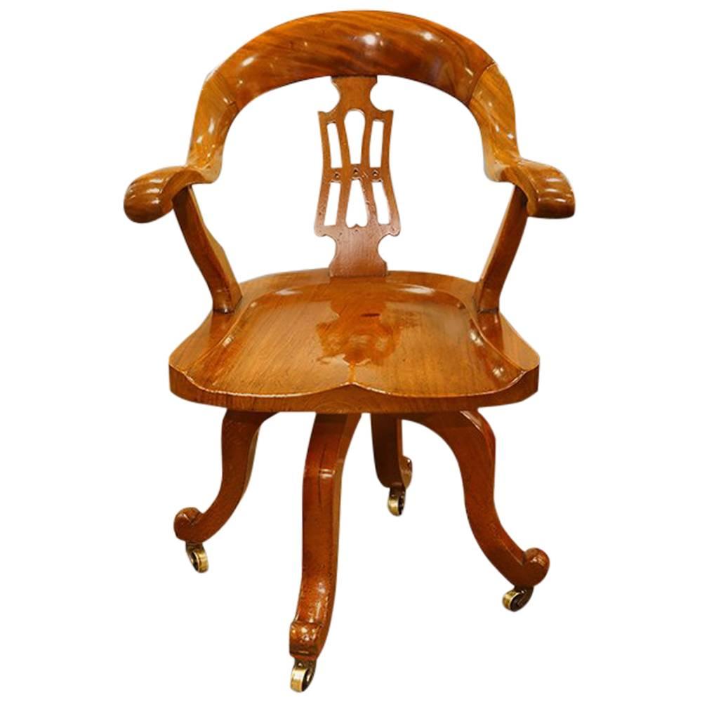 Victorian Mahogany Revolving Desk Chair