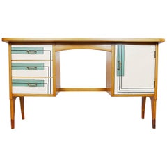 Midcentury Danish Teak Desk with Modern Pattern, 1960s