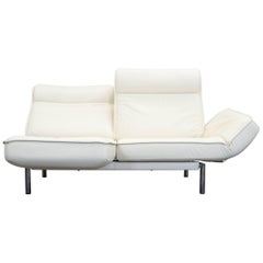 De Sede DS 450 Designer Leather Sofa Creme Relax Function Two-Seat Modern