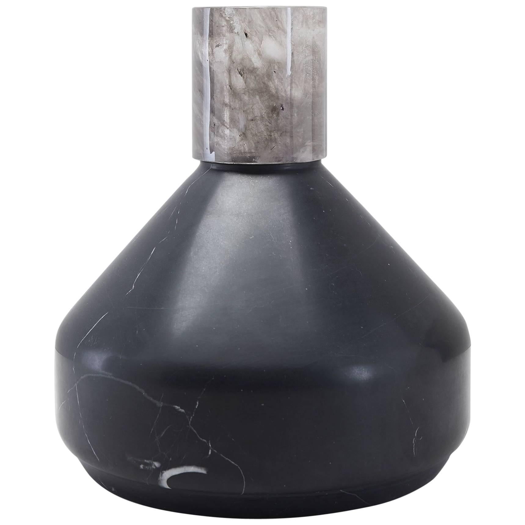 Marble and Crystal Vase by Gilles Caffier For Sale