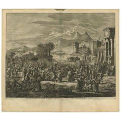 Antique Bible Print Jesus Heals a Centurion's Servant by J. Luyken, 1743