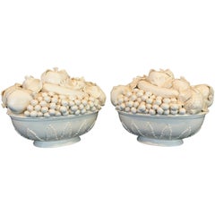 Pair of Italian Fruit Bowls with Lids