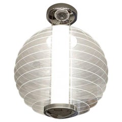 Lampada a sospensione "0024XXL" in vetro e ottone disegnata da Gio' Ponti per FontanaArte