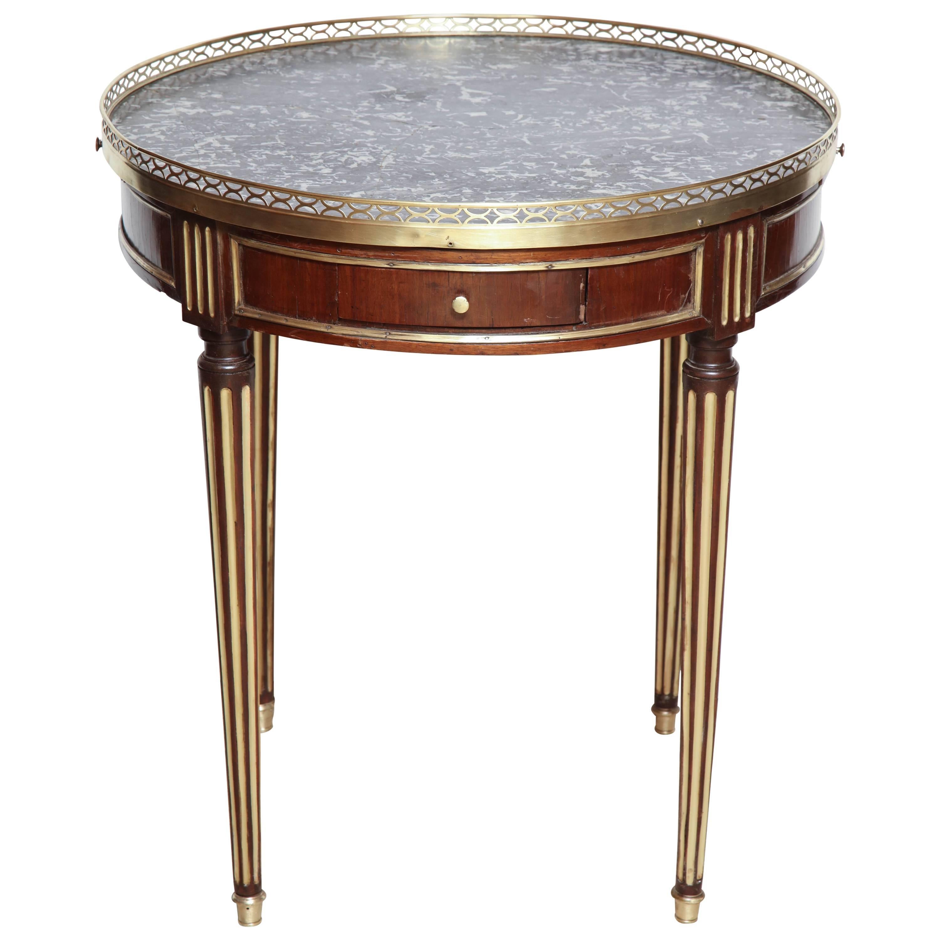 Louis XVI Marble-Top Bouillotte Table