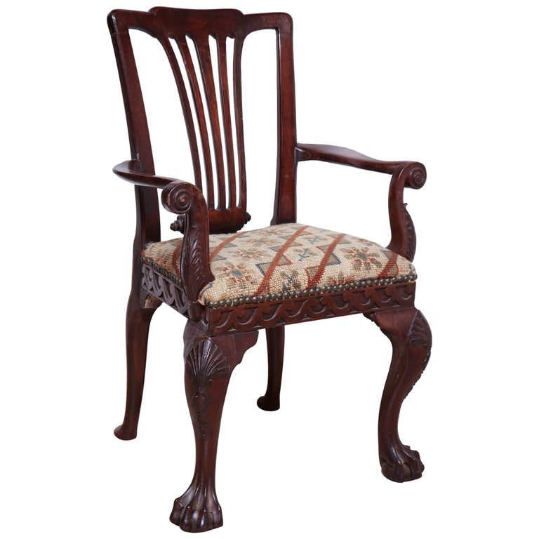 Exceptional Pair of Irish Armchairs For Sale at 1stdibs