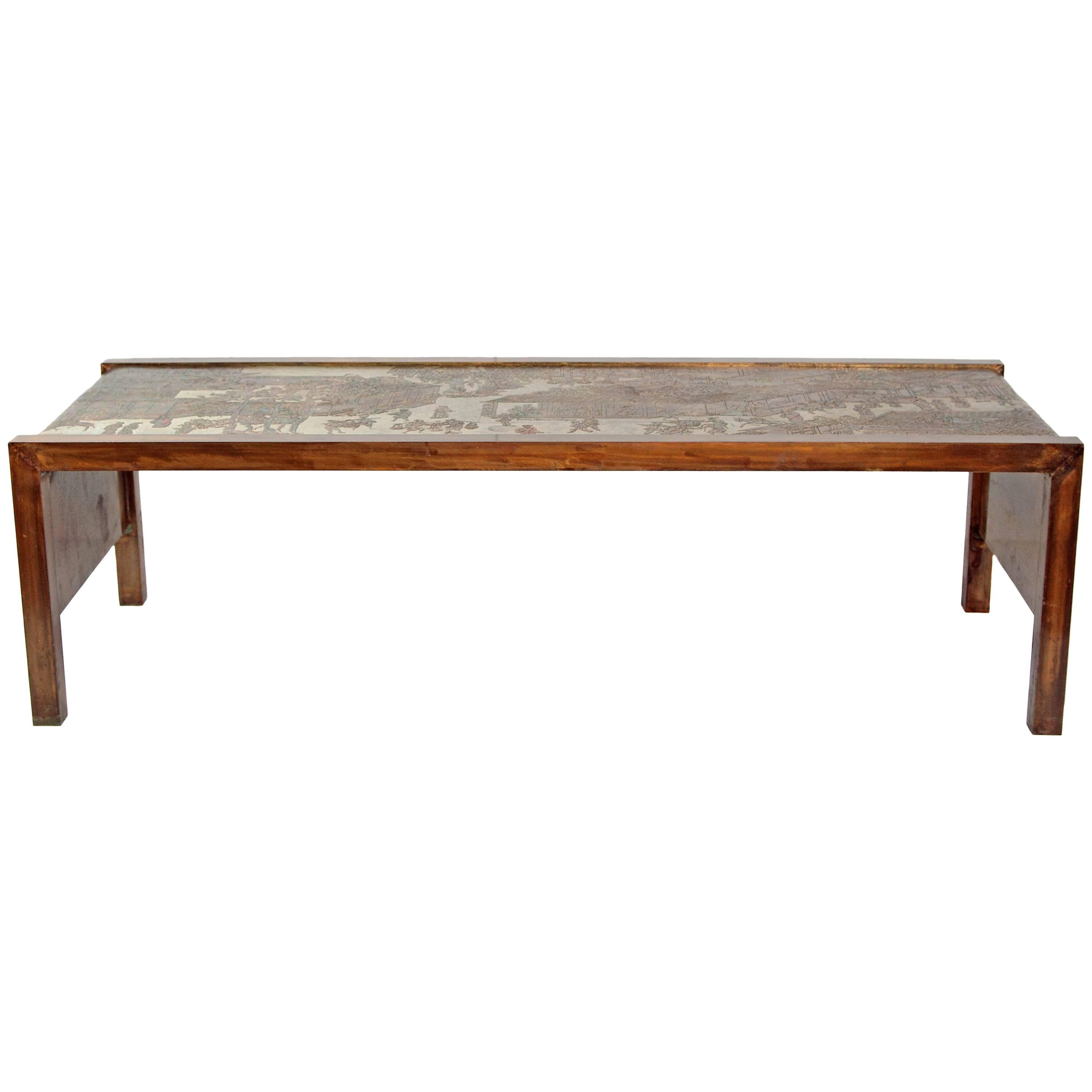 Midcentury Waterfall Cocktail or Coffee Table by Philip and Kelvin LaVerne