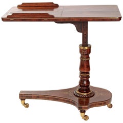 Antique Regency Rosewood Dual Reading Stand /  Adjustable Bed Table