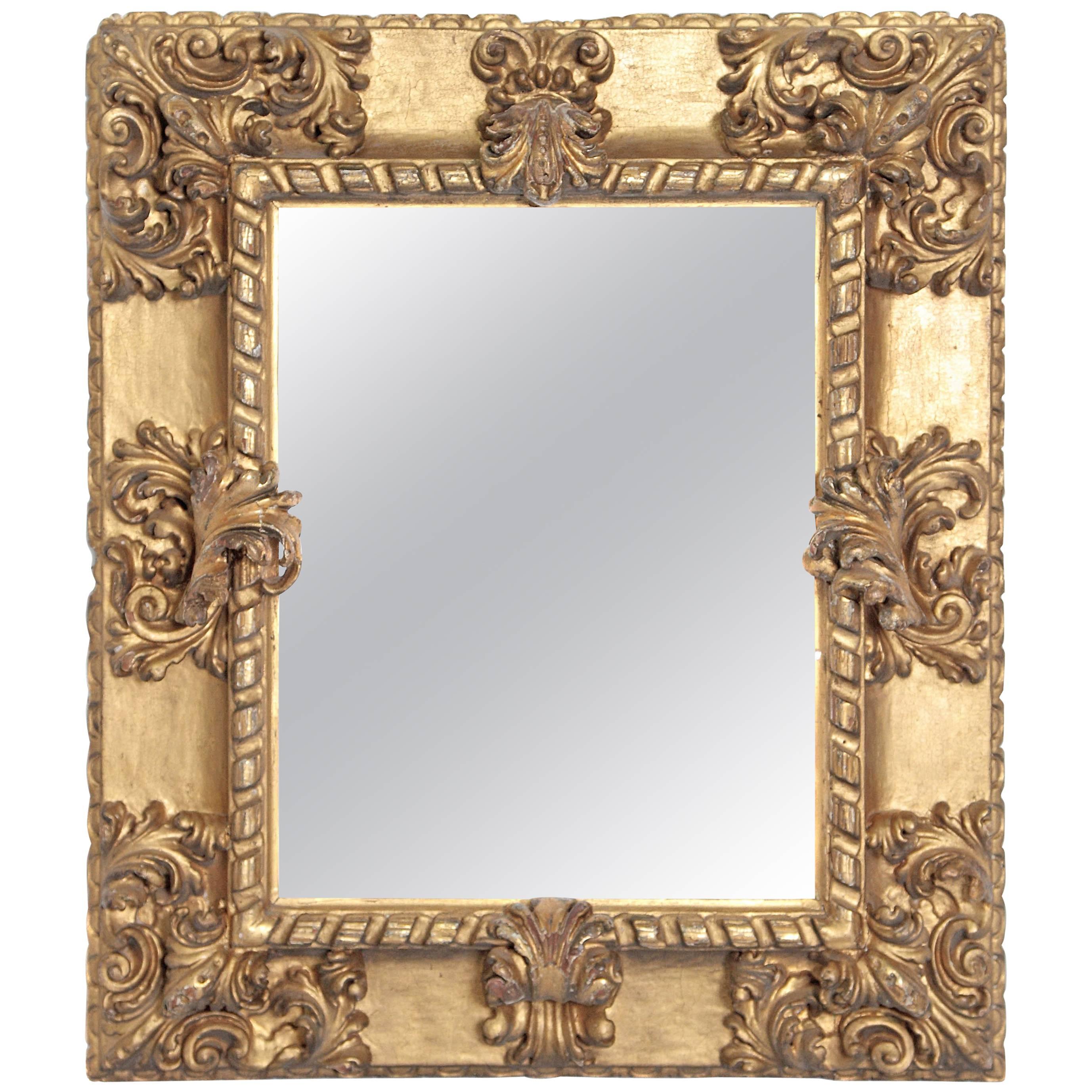 Rare 17th Century Giltwood Italian Picture Frame