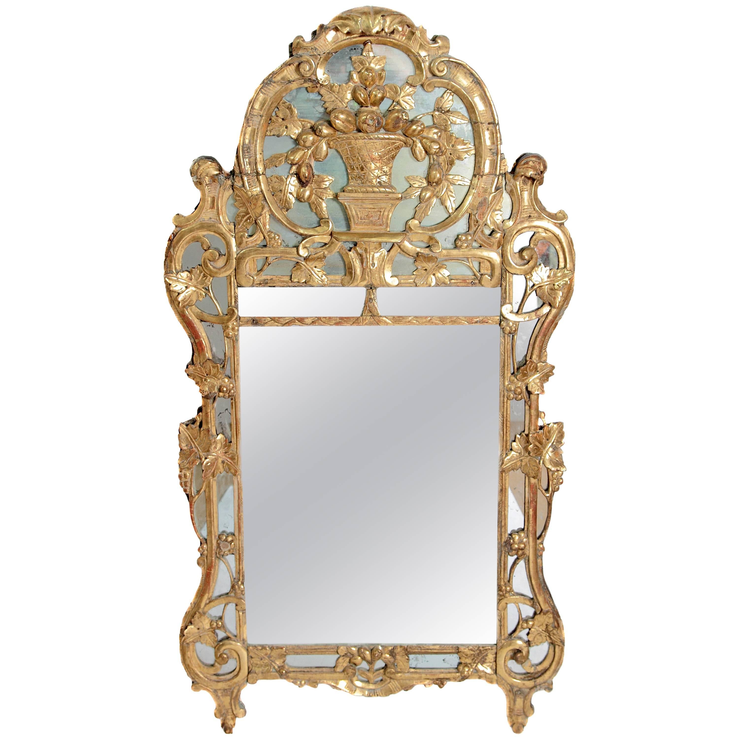 18th Century Louis XV Giltwood Provincial Mirror