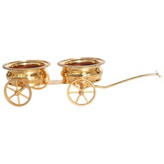 Gilt Bronze Wine Decanter Wagon Trolley