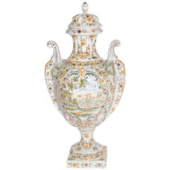 18th Century French Faience Lidded Urn
