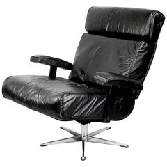 leather easy chairs Italian Office Swivel Leather Easy Chair, 1960s