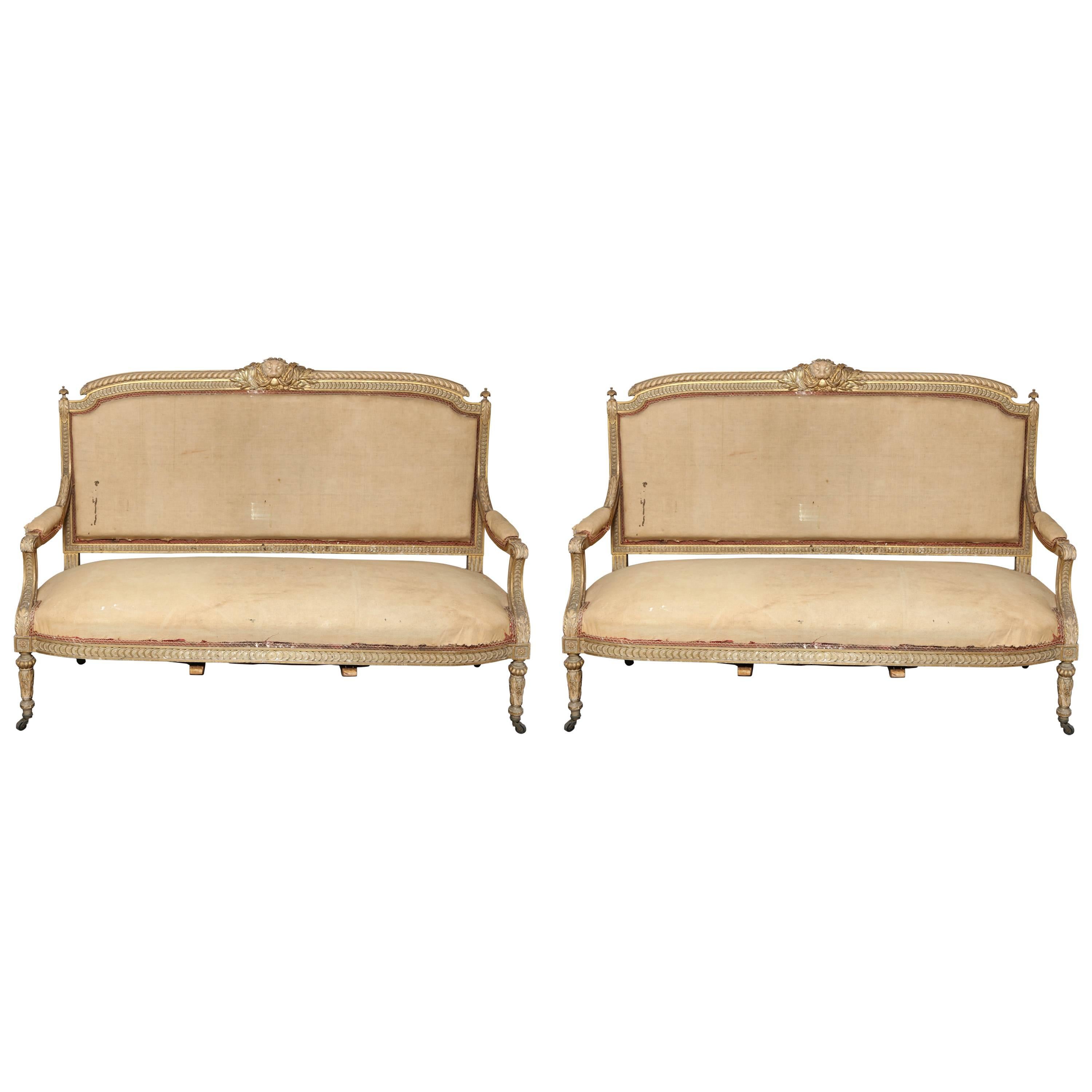 Pair of 19th Century, Louis XVI Settees